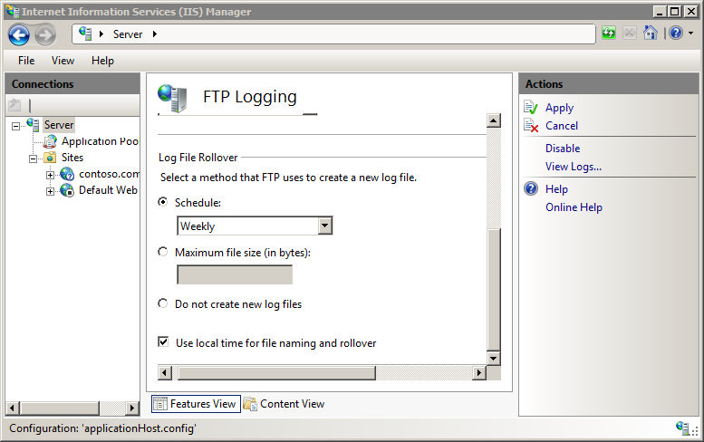 Default FTP Log Files Settings The Official Microsoft IIS Site