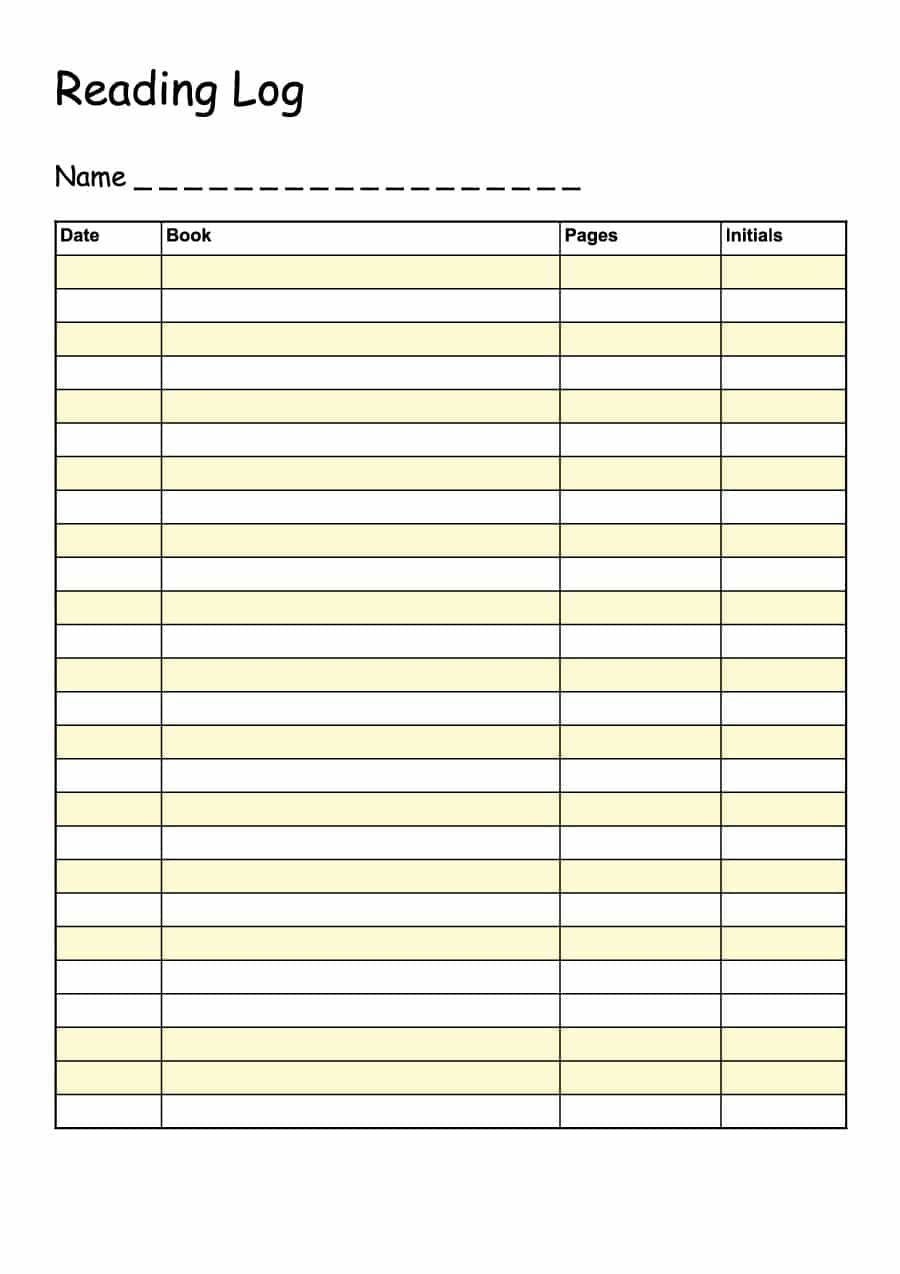 Download Reading Log Template 20 Reading Log Printable Reading Log 