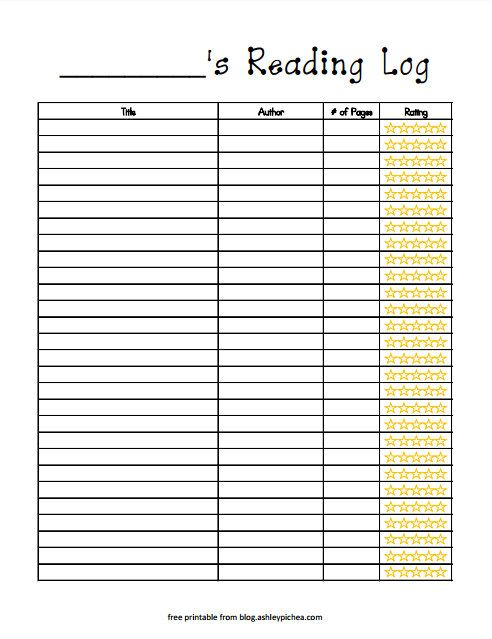 Free Printable Reading Log Reading Log Printable Reading Log Reading