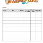 Free Printable Reading Log Template Bullet Journal Traditional