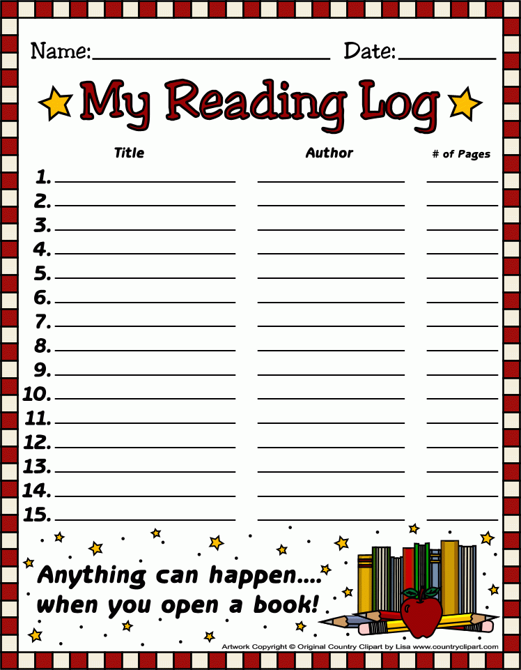 Free Printable Reading Logs For Teachers And Parents For Students And Kids