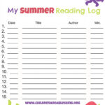 FREE Reading Log For Summer Blessed Beyond A Doubt