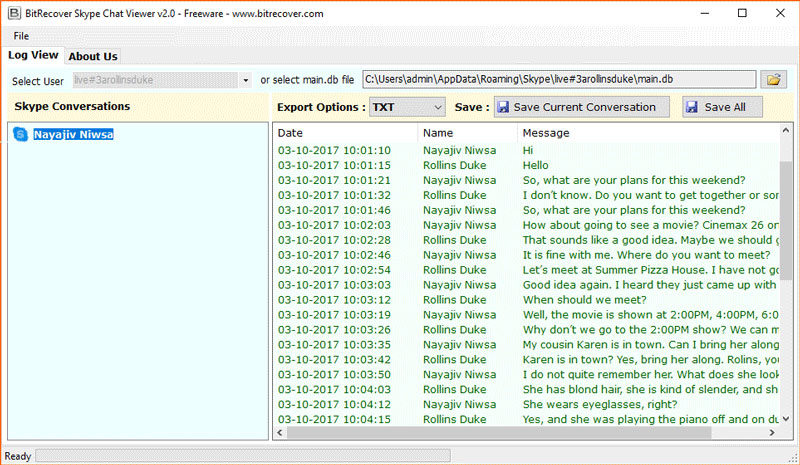 Free Skype Chat Reader To Open And Read Skype Chat Log Conversation 
