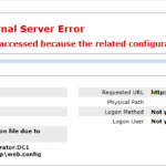 HTTP Error 500 19 Internal Server Error 0x80070005