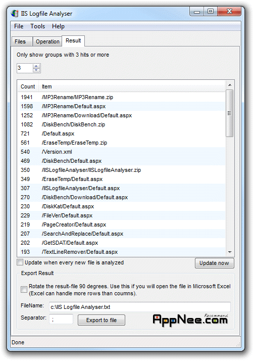 IIS Logfile Analyser Easier To Read IIS Log Files AppNee Freeware 