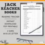 Jack Reacher Books Book Reading Tracker Book Reading Log Etsy In 2021