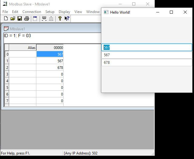 Java Reading Real Time Holding Registers From The Modbus Simulator 