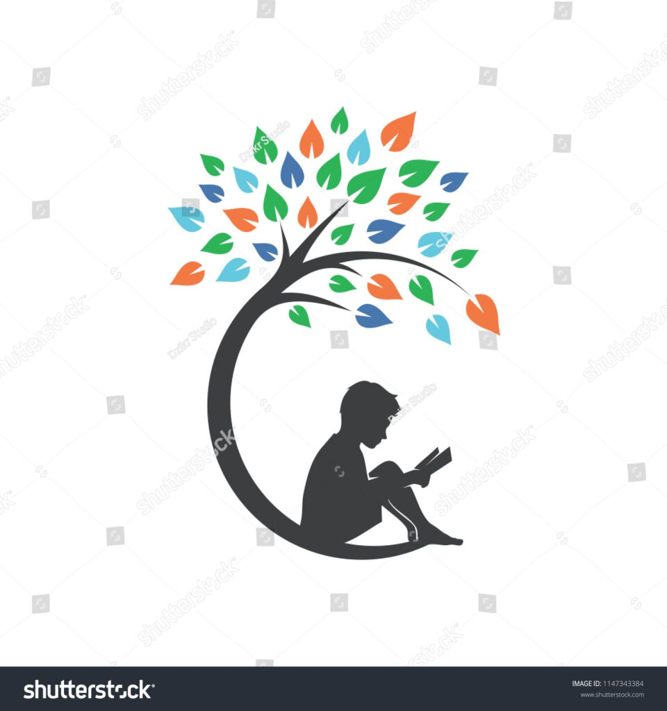 Man Reading Book Under Tree Silhouette Illustration Book Reading Man 