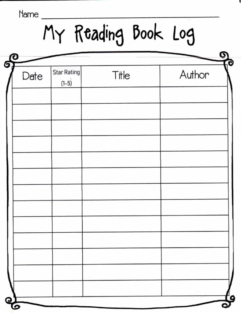 Mt Reading Book Log Worksheet