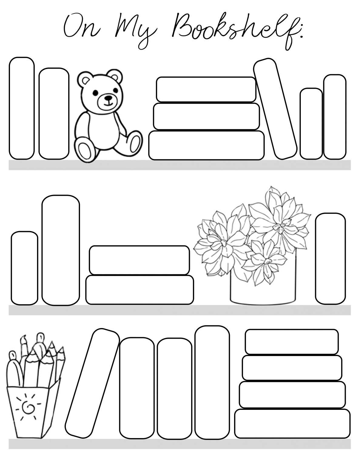 On My Bookshelf Reading Log Free Printable And Color Sheet For The