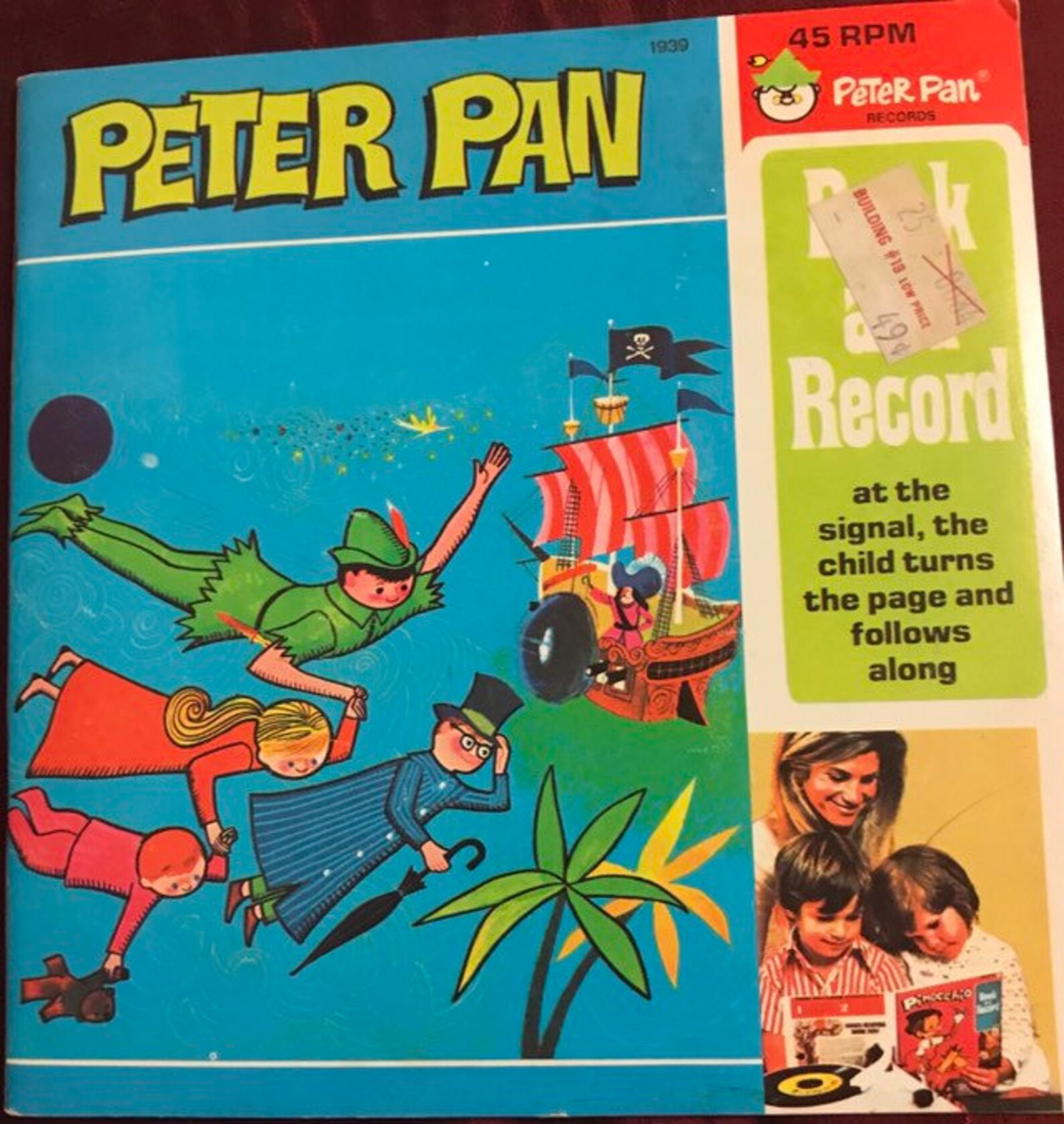 Peter Pan Read Along Book And Record 45 Rpm No 1939 Etsy