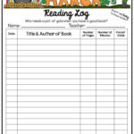 Reading Log March Reading Log April Reading Reading Comprehension