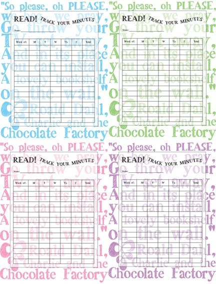 Reading Log Minutes Chart Free Printable Reading Minutes Tracker For 