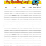 Reading Log Minutes Tim s Printables