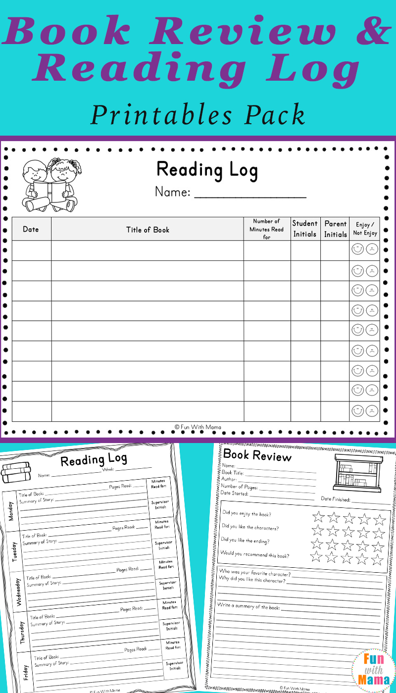 Reading Log PDF And Book Report Templates Fun With Mama