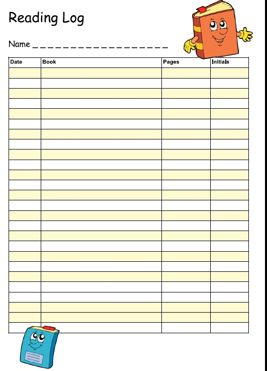 Reading Log Printable 8 Printable Samples