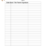 Reading Log With Parent Signature Printable Pdf Download