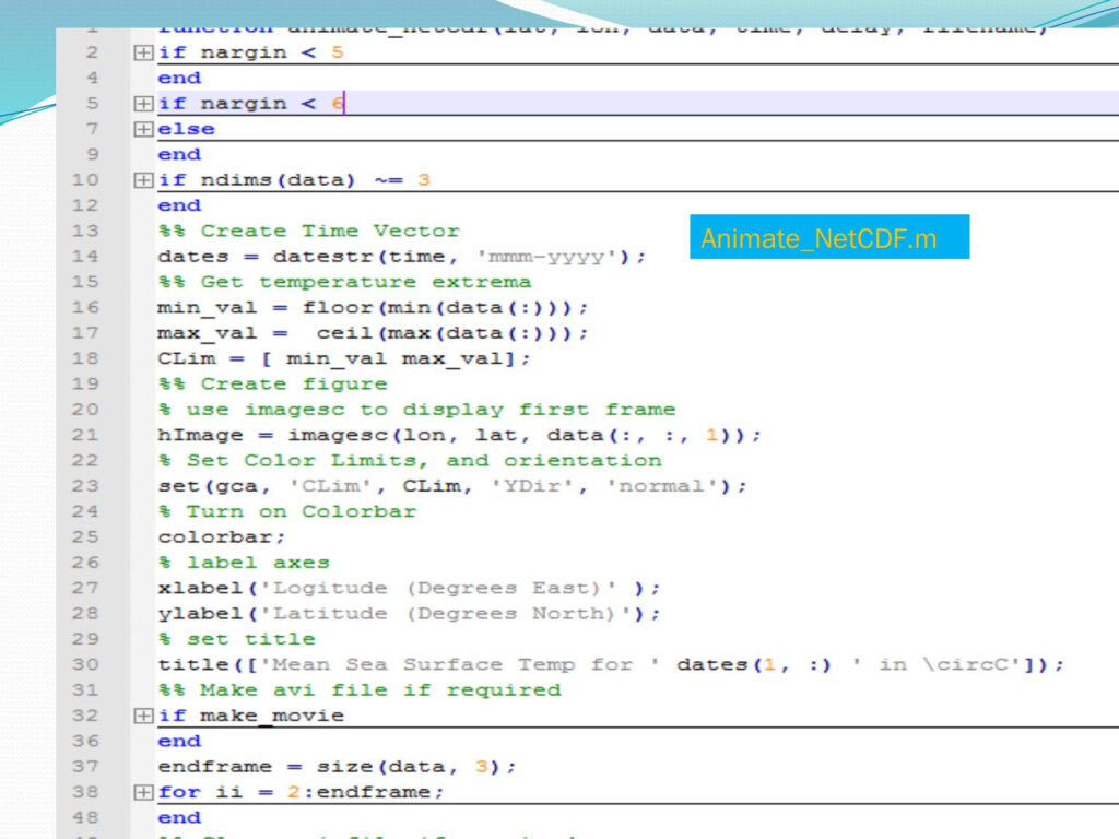 Reading NetCDF Files In Matlab And Analyzing The Data 