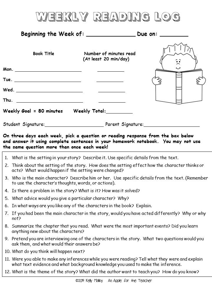 Reading Response Journal Prompts And Reading Log 4th Grade Reading 