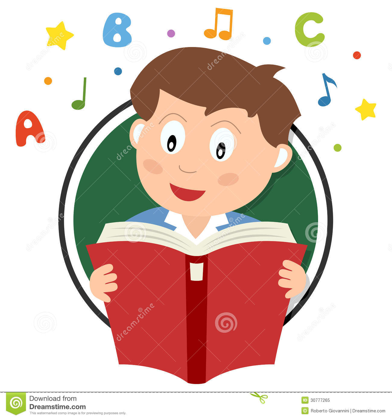 School Boy Reading Logo Stock Vector Illustration Of Preschool 30777265