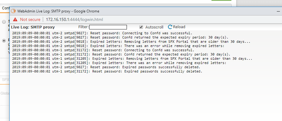 SMTP RELAY LOGS DISPLAYS NO LOGS Read Only UTM Managed Endpoint 