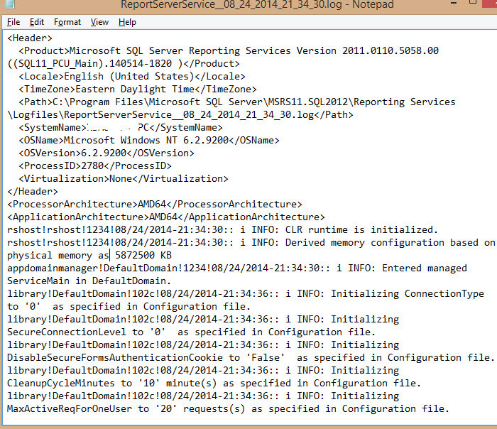 SSRS Log Files For Troubleshooting
