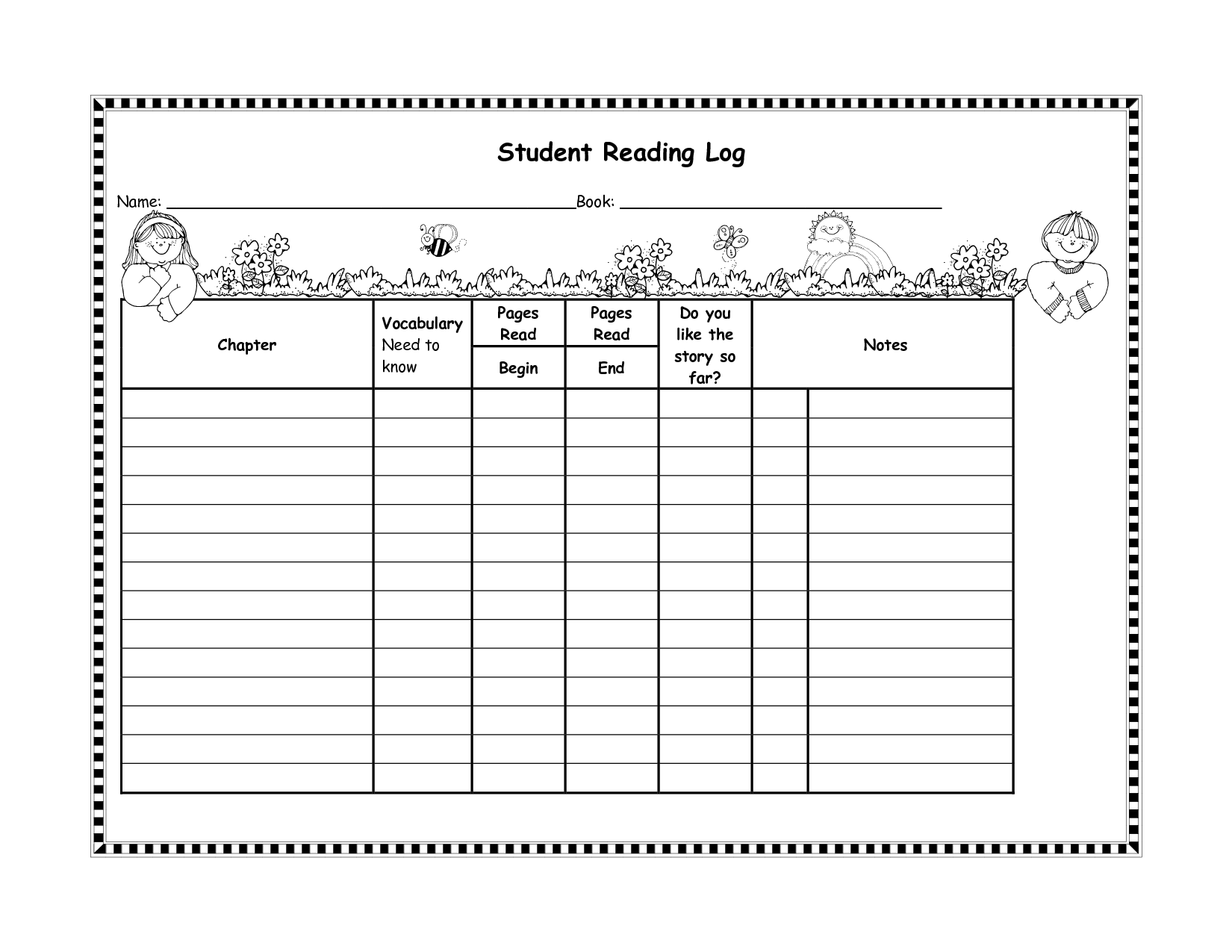 Student Reading Reading Log Reading Logs