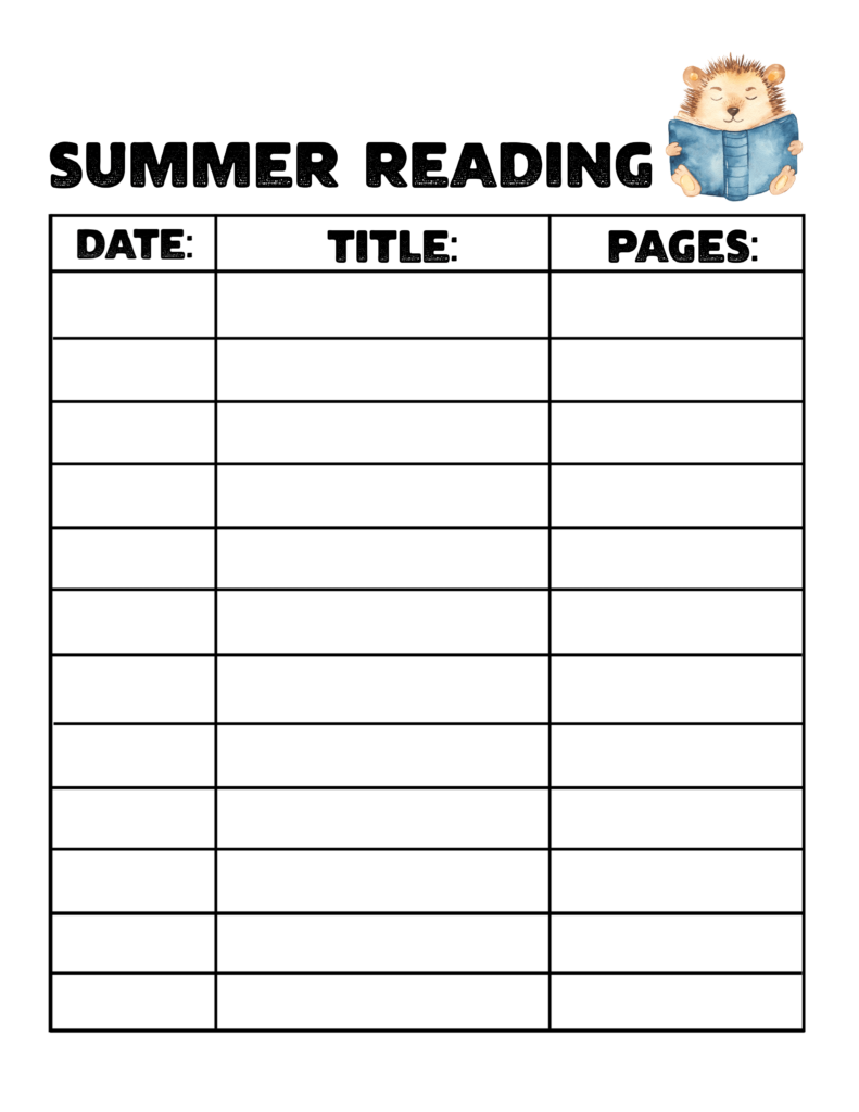 Summer Reading Log 3 1 1 2 Mom Wife Busy Life 