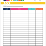 Summer Reading Log For Kids Adults Summer Reading Log Reading Log