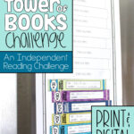 Tower Of Books Challenge Print Digital Reading Log Alternative 3rd