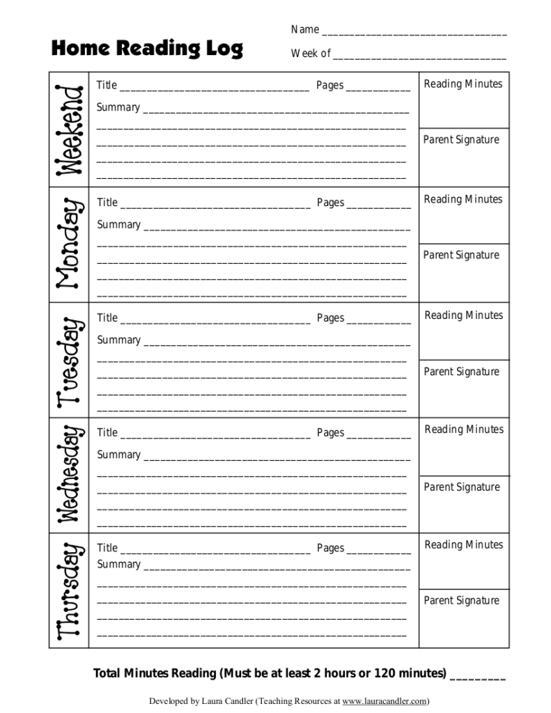 29 Printable Reading Log Examples In PDF Examples