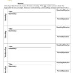 3rd Grade Reading Log Template Weekly Reading Logs Reading Log