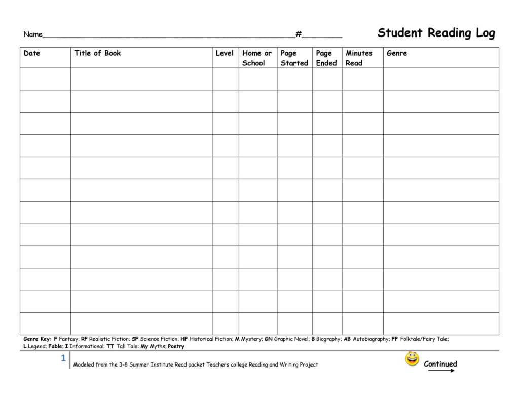 47 Printable Reading Log Templates For Kids Middle School Adults