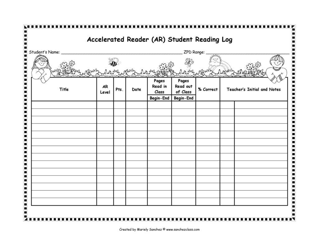 47 Printable Reading Log Templates For Kids Middle School Adults