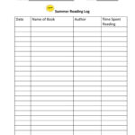 4Th Grade Reading Log Printable Reading Log Printable Reading Logs