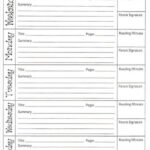 4th Grade Reading Log Reading Lessons Home Reading Log Weekly