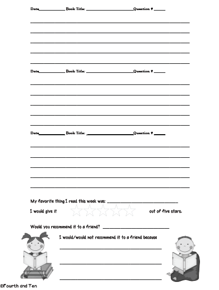 5th grade reading logs Images Frompo 1