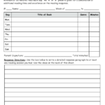 5th Grade Weekly Reading Log Template Download Printable PDF