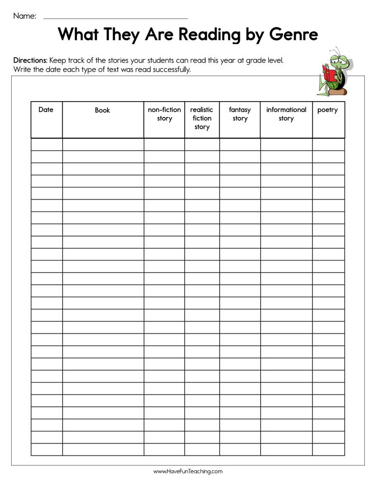 6th Grade Reading Log Printables Printable Word Searches