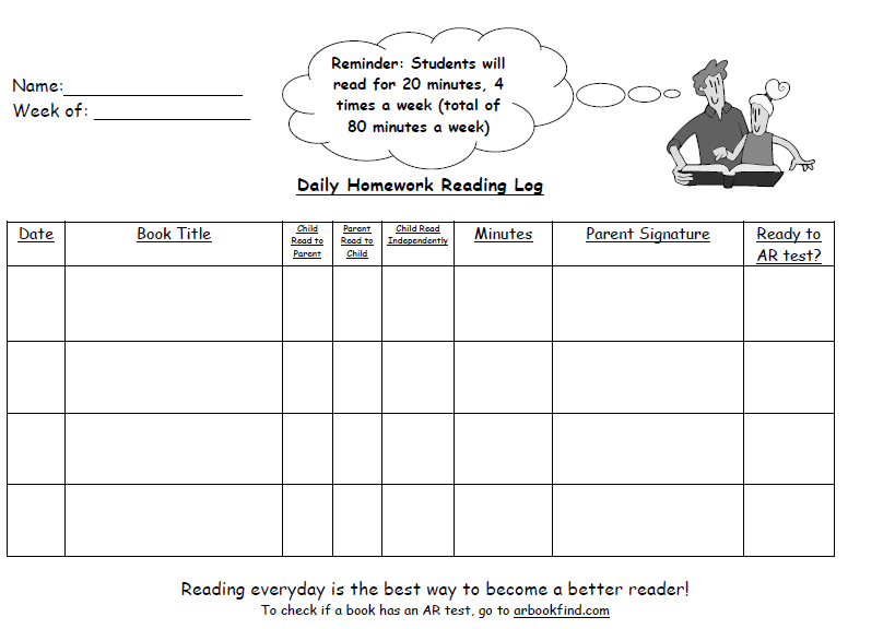 Alternative Reading Logs For 2nd Grade 2022 Reading Log Printable