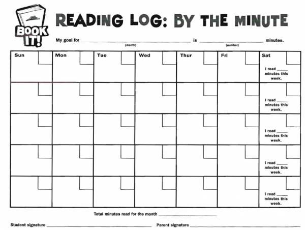 Book It Reading Log By The Minute Reading Log Reading Calendars