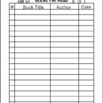 Book Log Template Pages