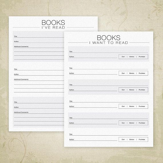 Books I ve Read Printable Books I Want To Read Ereader Etsy Book 