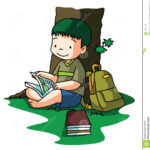 Boy Reading Book Under Tree Stock Vector Illustration Of Child Study