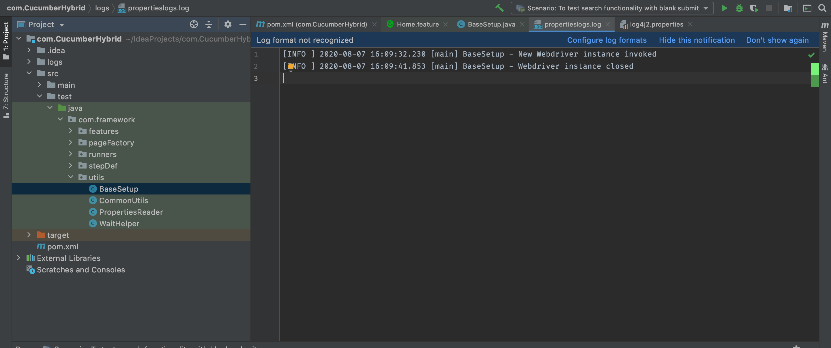  Code Example Getting Issue In Intellij With Log4j Log File Format