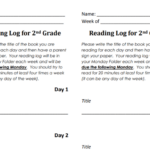 Editable Reading Log For 2nd Grade Template