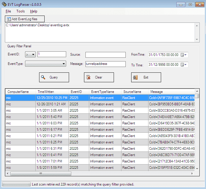 FREE EVT LogParser A Windows Event Log Parser 4sysops