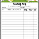 Free Printable 2nd Grade Reading Log Dorothy Jame s Reading Worksheets