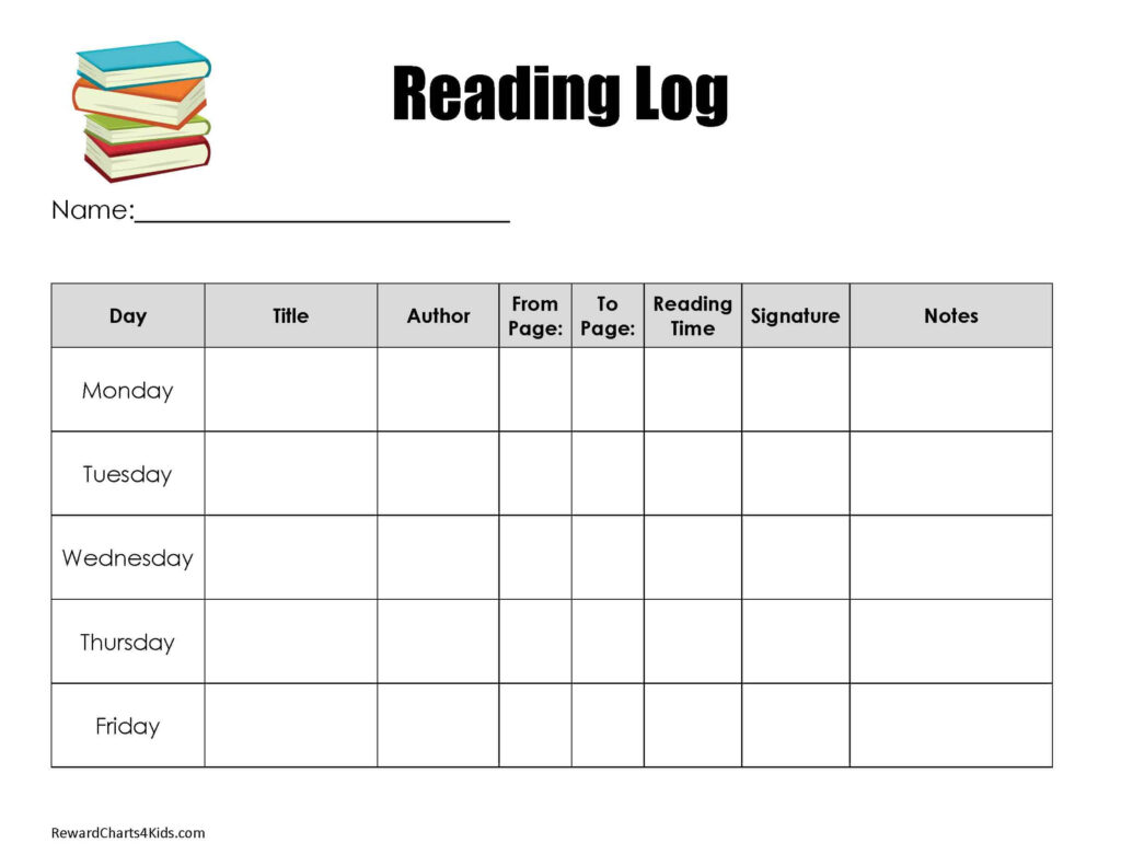 Free Printable Reading Chart Templates Many Designs Available