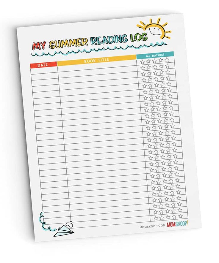 FREE PRINTABLE READING LOG In 2022 Summer Reading Log Kids Summer